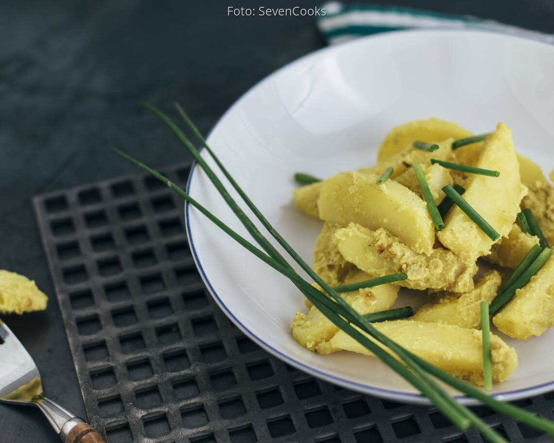 Curry Kartoffeln mit Schnittlauch