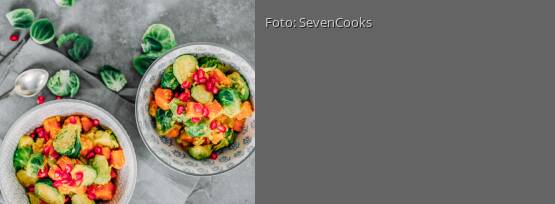 Rezeptbild für "Curry mit Süßkartoffel & Rosenkohl"