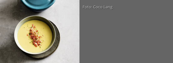 Rezeptbild für "Currycremesuppe mit Lachstatar"