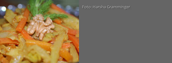 Rezeptbild für "Fenchelgemüse mit Walnüssen und Karotten – vegan"