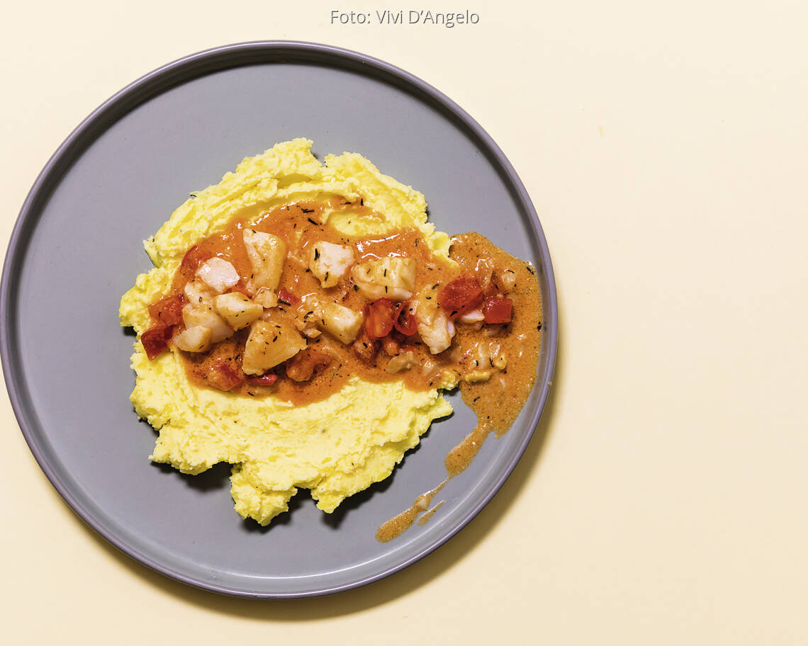 Fisch in Tomatensahne mit Kartoffelpüree