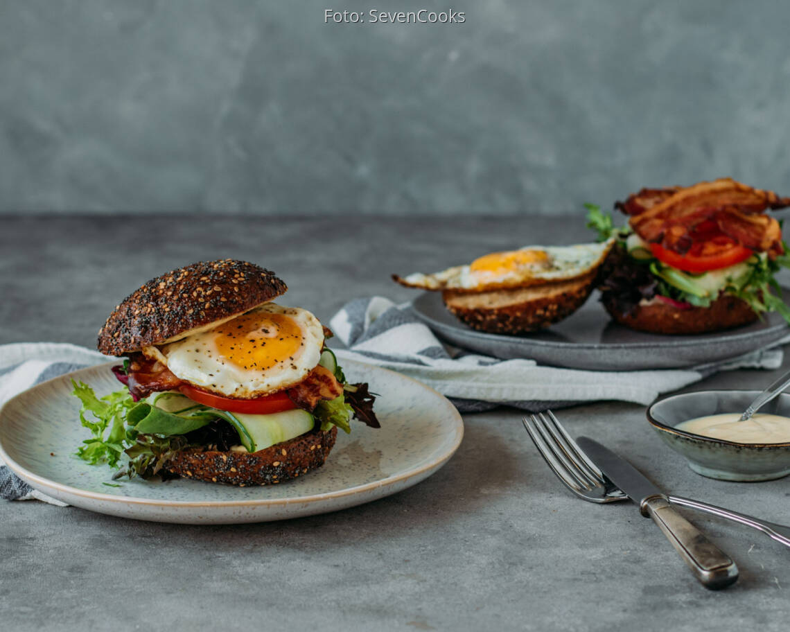 Flexitarisches Rezept: All day Frühstücksburger 1