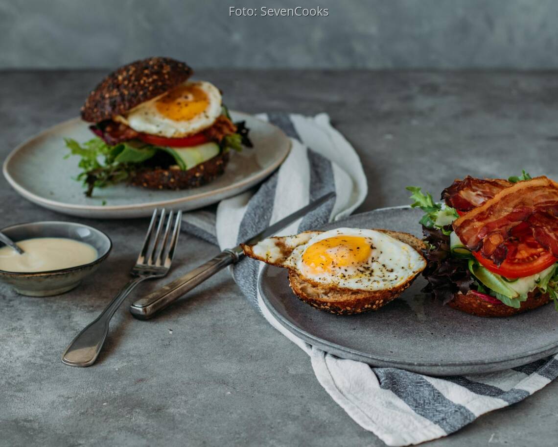 Flexitarisches Rezept: All day Frühstücksburger 2