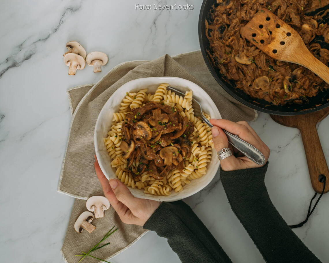 Flexitarisches Rezept: Beef Stroganoff 2