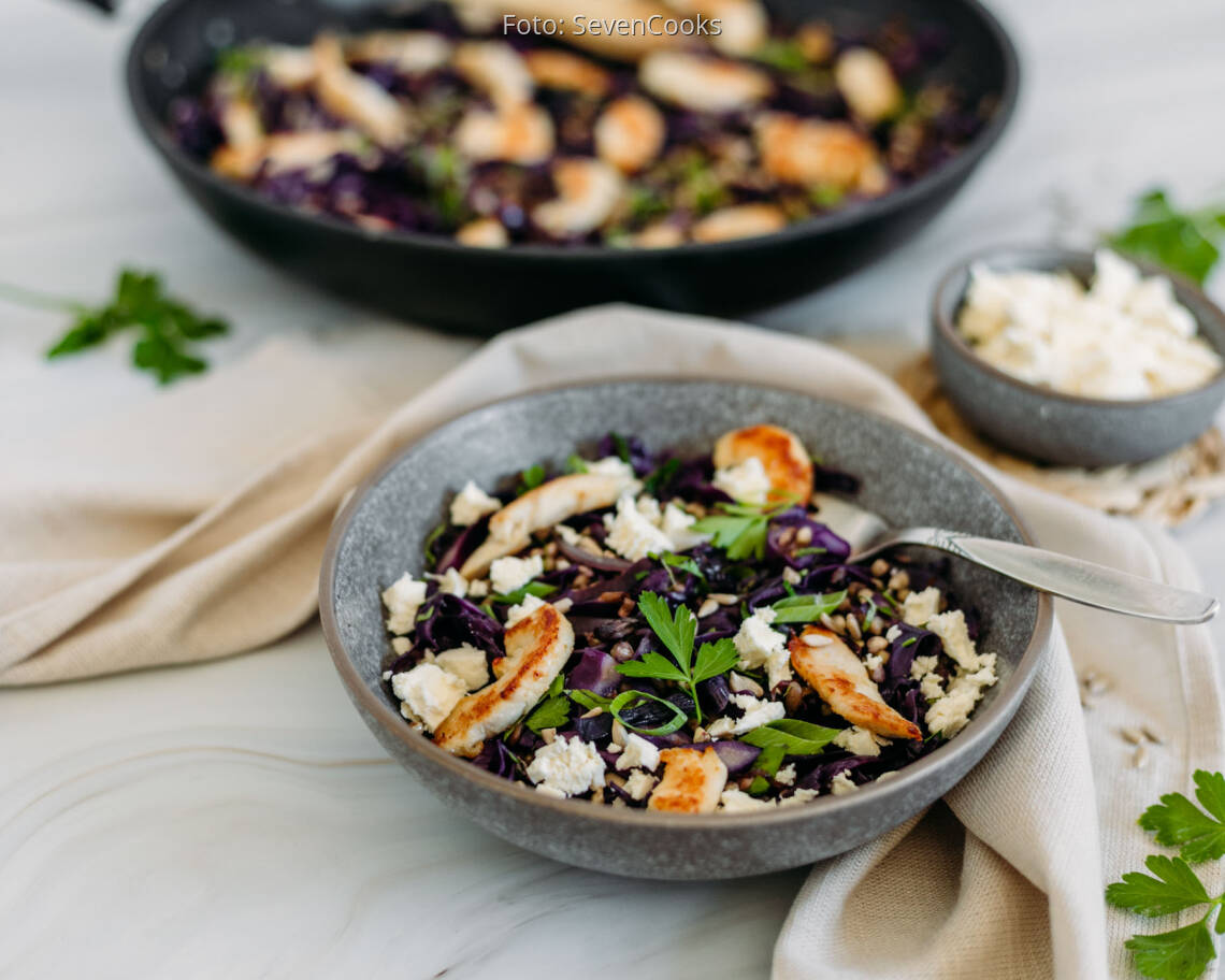 Flexitarisches Rezept: Buchweizen Hühnchen Pfanne 2
