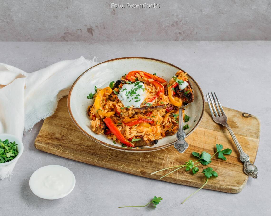 Flexitarisches Rezept: Easy Ofenreis vom Blech 2