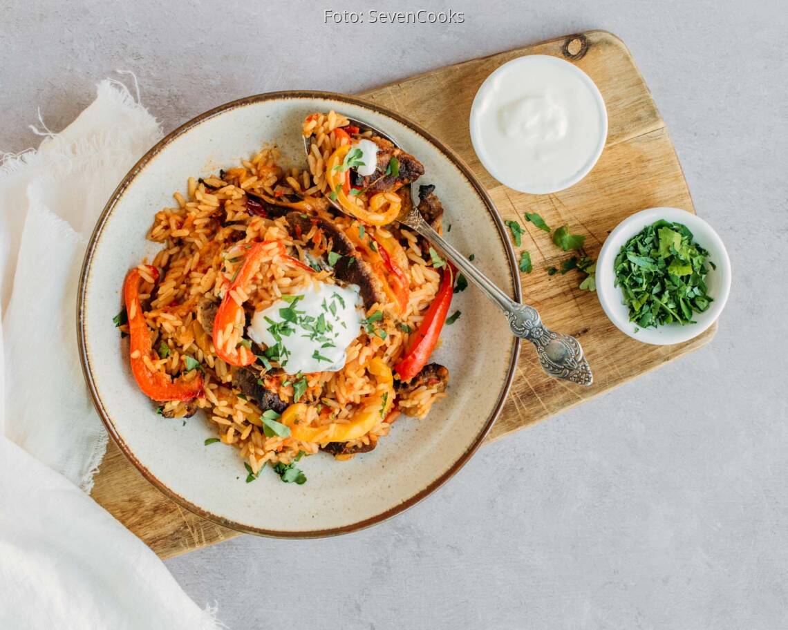 Flexitarisches Rezept: Easy Ofenreis vom Blech 3