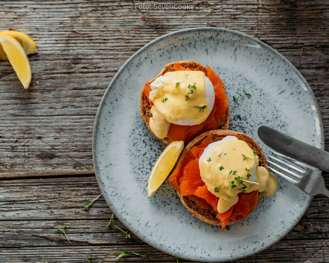 Flexitarisches Rezept: Eggs Benedict mit Lachs 1