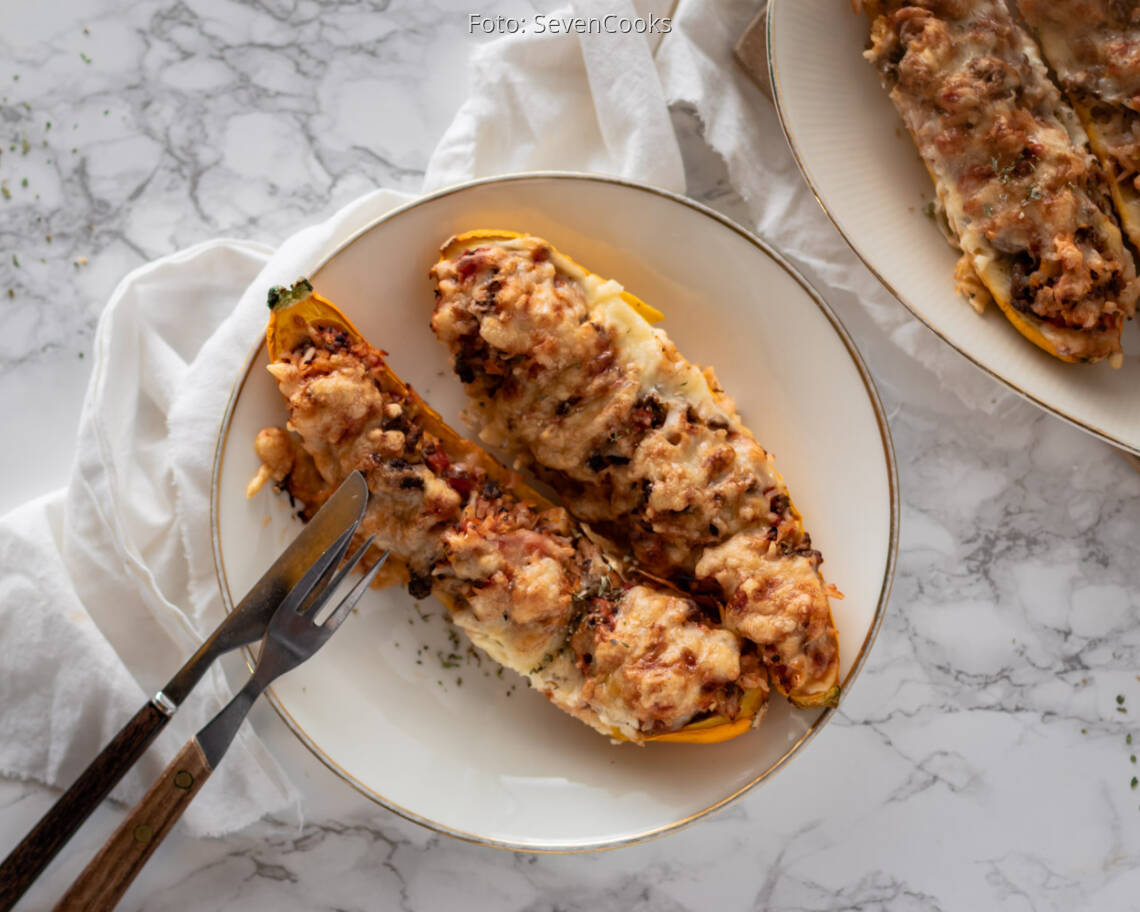 Flexitarisches Rezept: Gefüllte Zucchini mit Hackfleisch 2