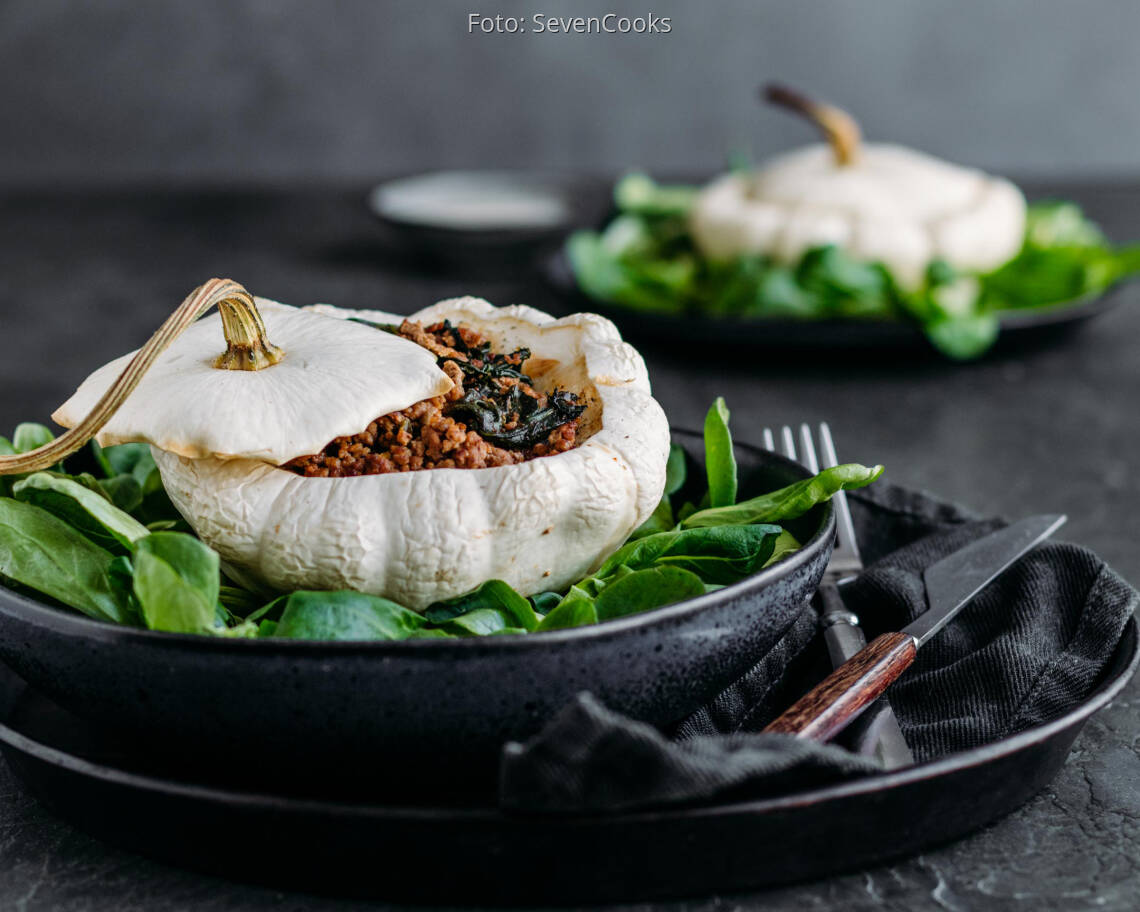 Flexitarisches Rezept: Gefüllter Patisson 1