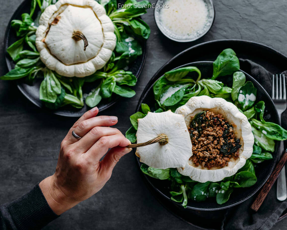 Flexitarisches Rezept: Gefüllter Patisson 3