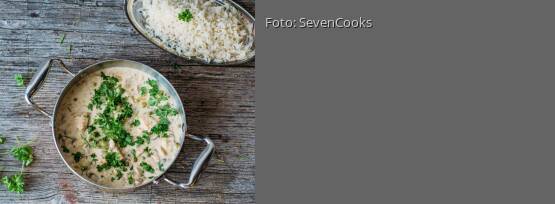 Rezeptbild für "Hähnchengeschnetzeltes mit Erbsen und Reis"