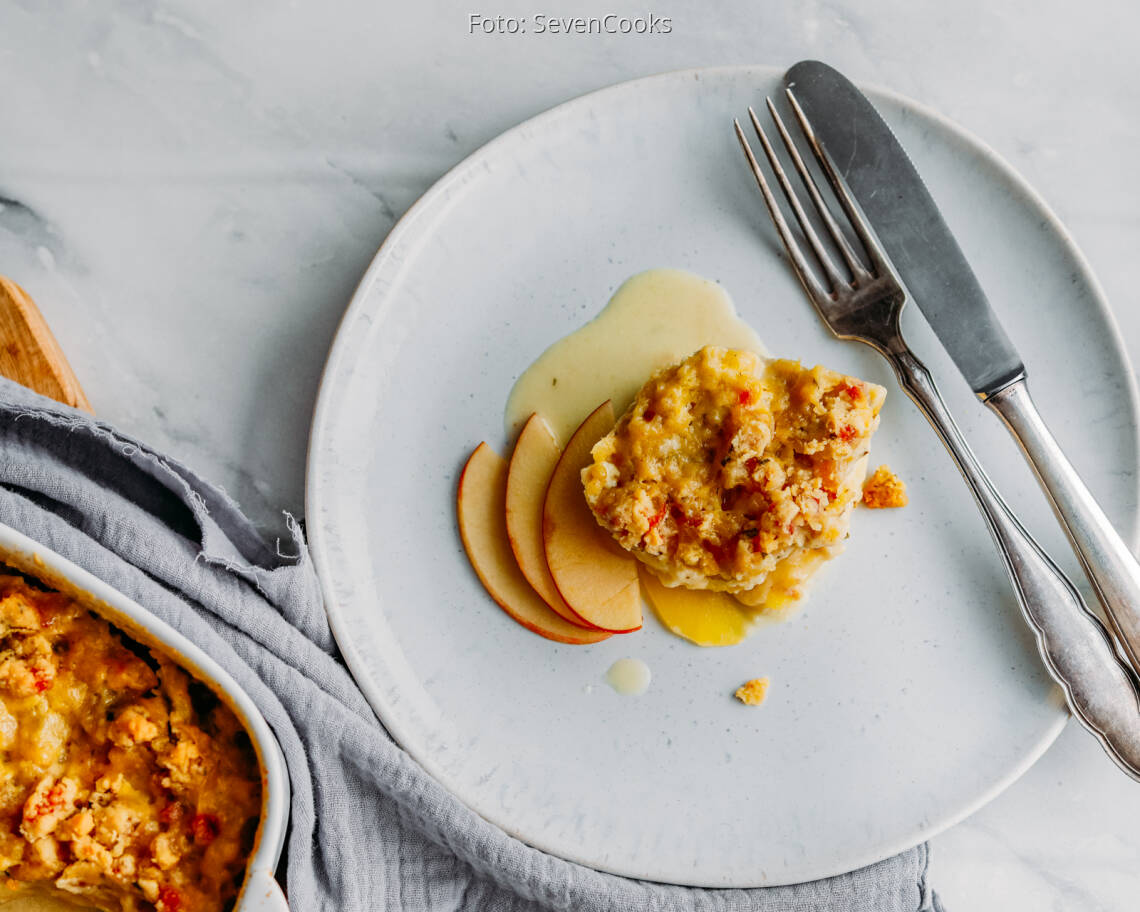 Flexitarisches Rezept: Kartoffel-Apfel-Gratin 1