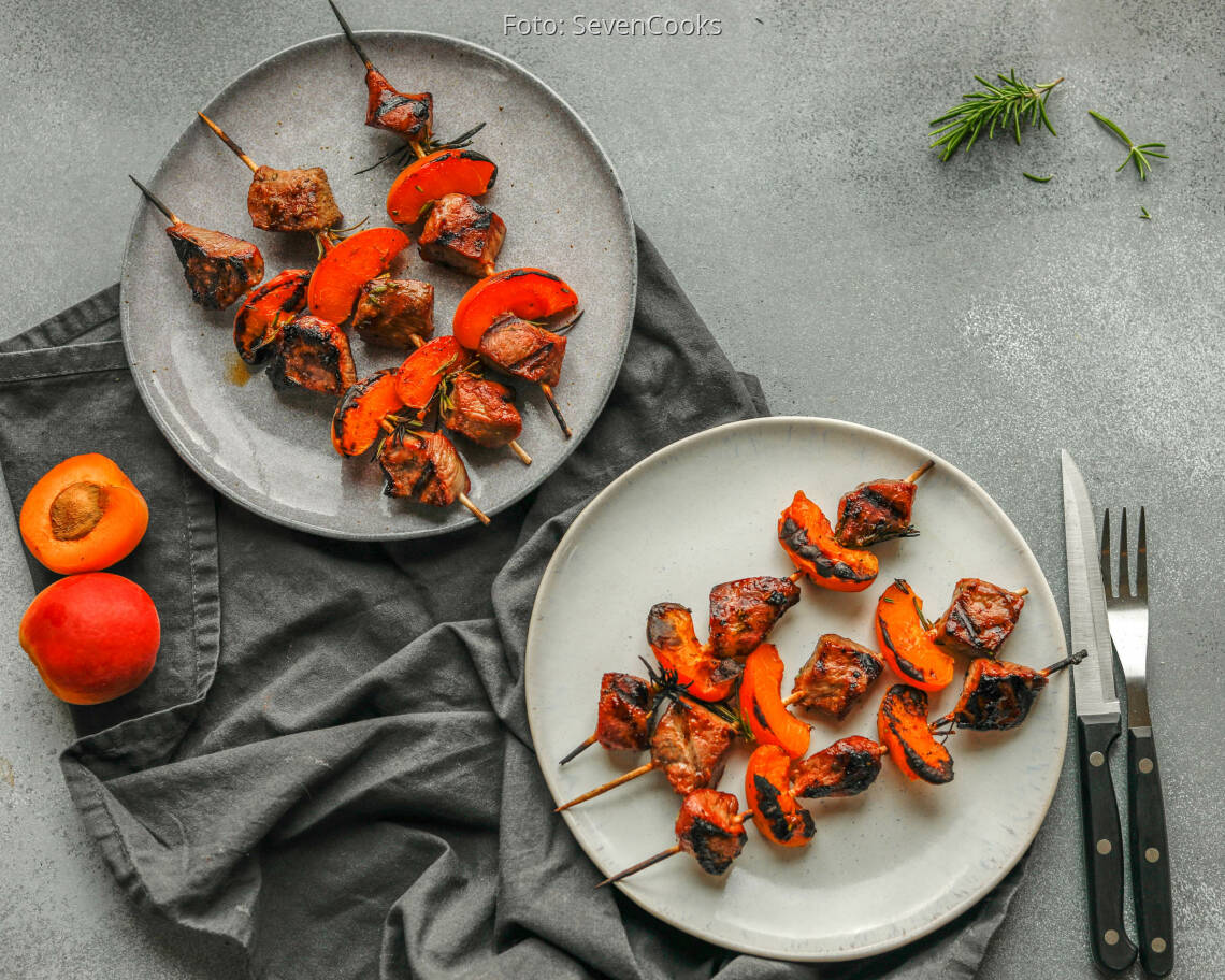 Flexitarisches Rezept: Lamm-Aprikosen-Spieße 2