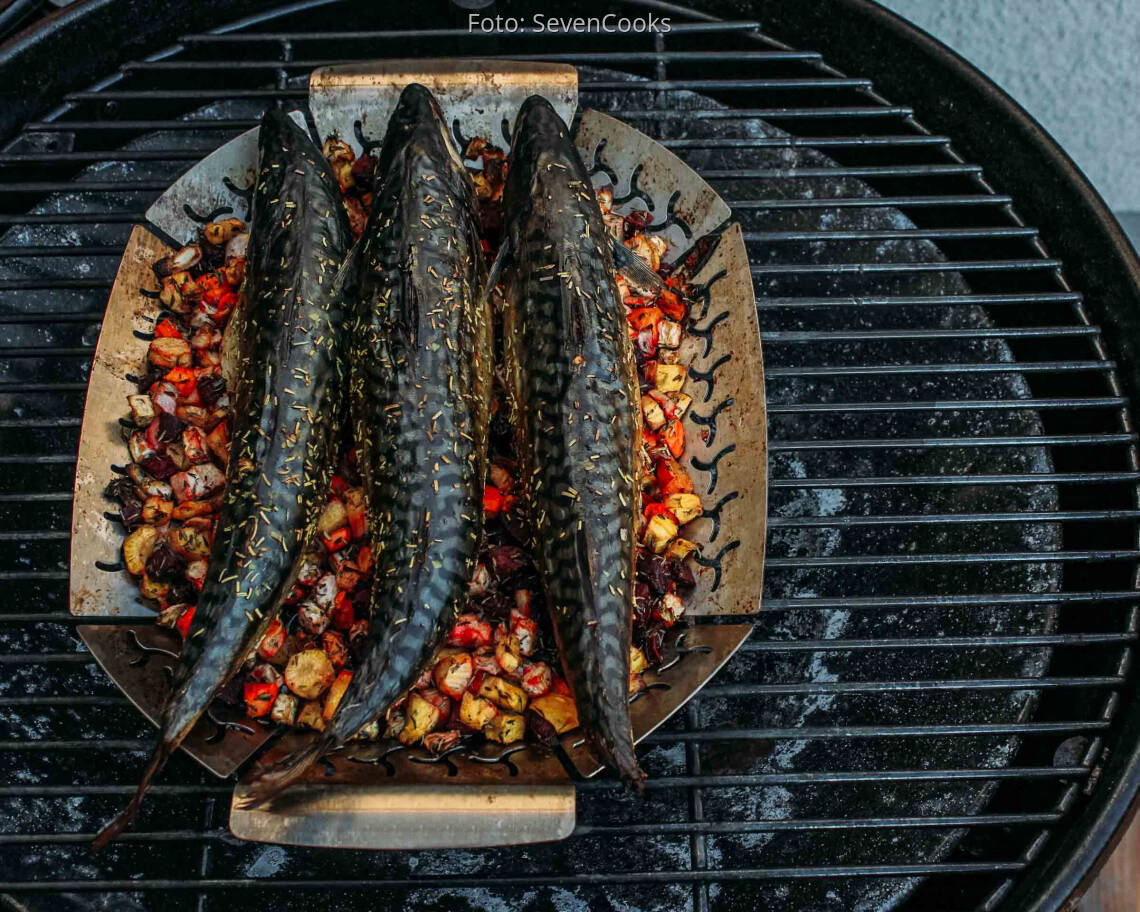 Flexitarisches Rezept: Makrele vom Grill mit Wurzelgemüse 1