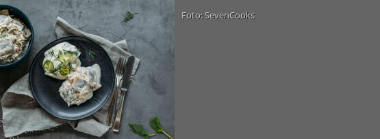 Rezeptbild für "Matjes mit Gurken-Dill-Quark"