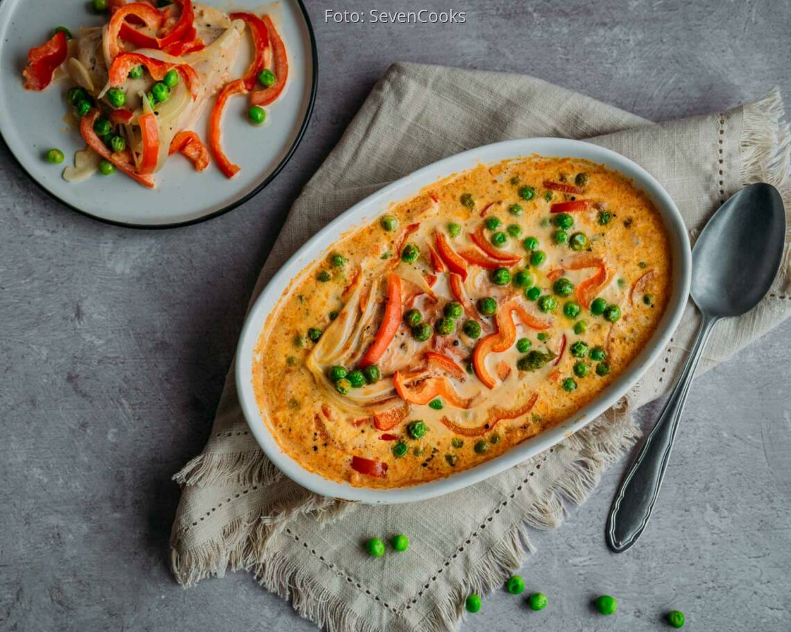 Flexitarisches Rezept: Paprika-Sahne-Hähnchen 1