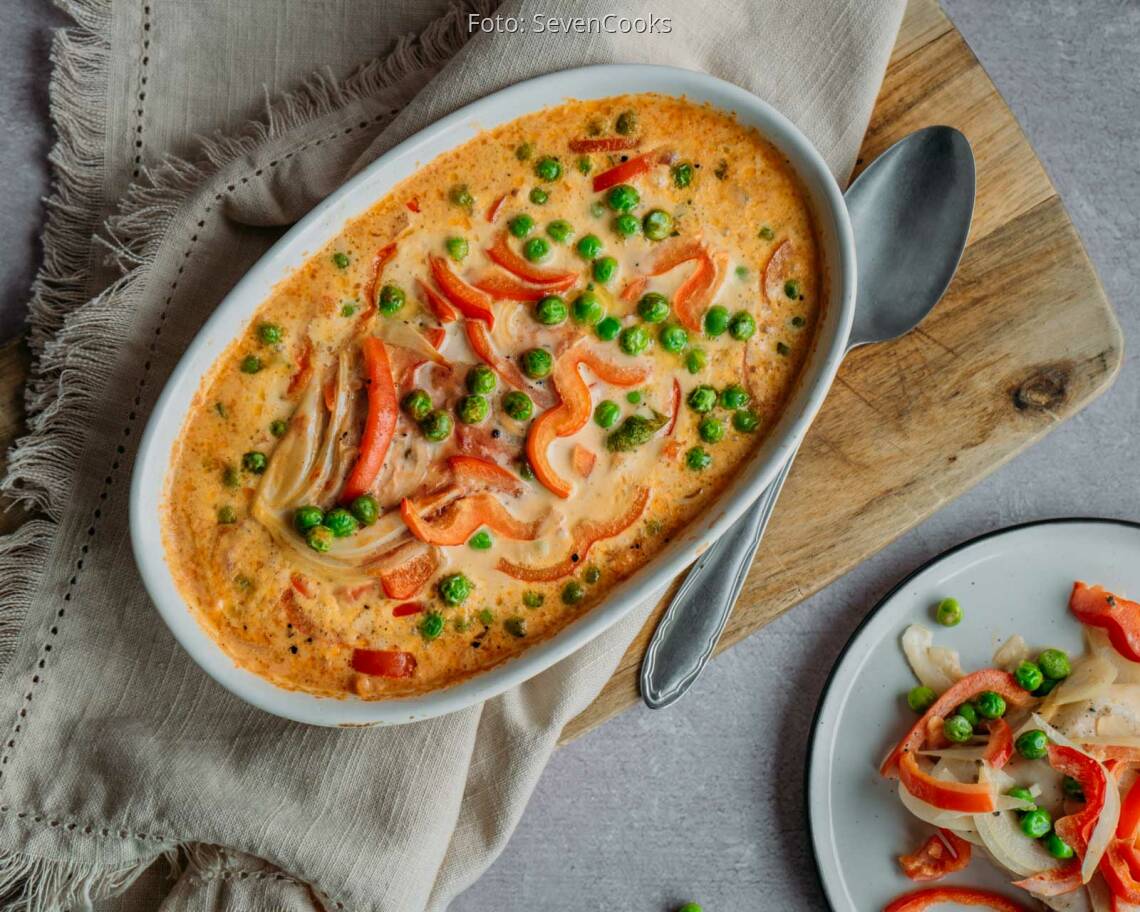 Flexitarisches Rezept: Paprika-Sahne-Hähnchen 2