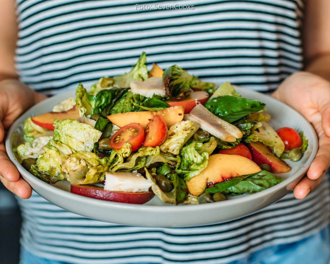 Flexitarisches Rezept: Pfirsich-Forellen-Salat 3