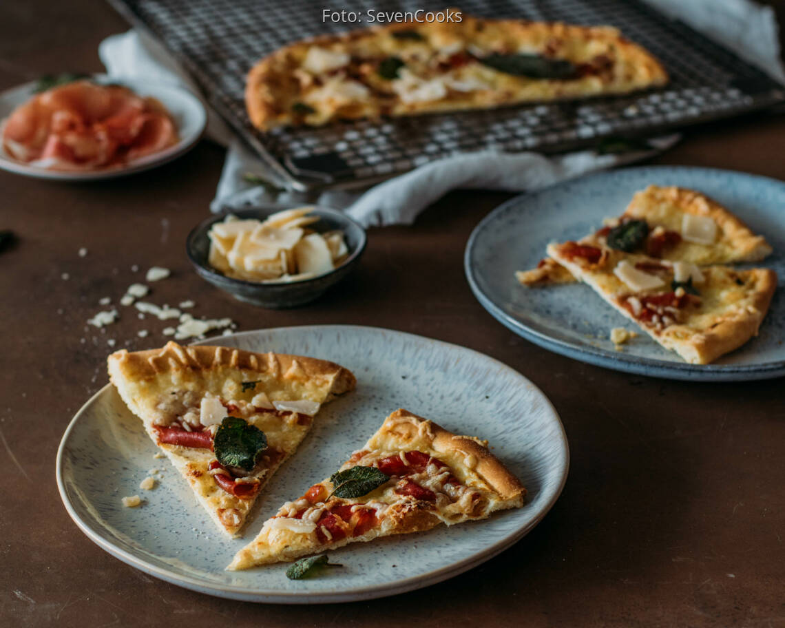 Flexitarisches Rezept: Pizza mit Parmaschinken