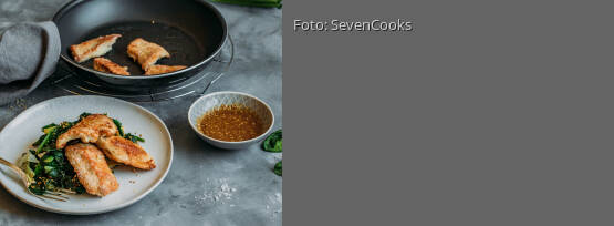 Rezeptbild für "Putenschnitzel mit Spinat Gomae"