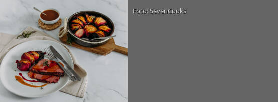 Rezeptbild für "Rinderbraten mit Rote-Bete-Kartoffelgratin"