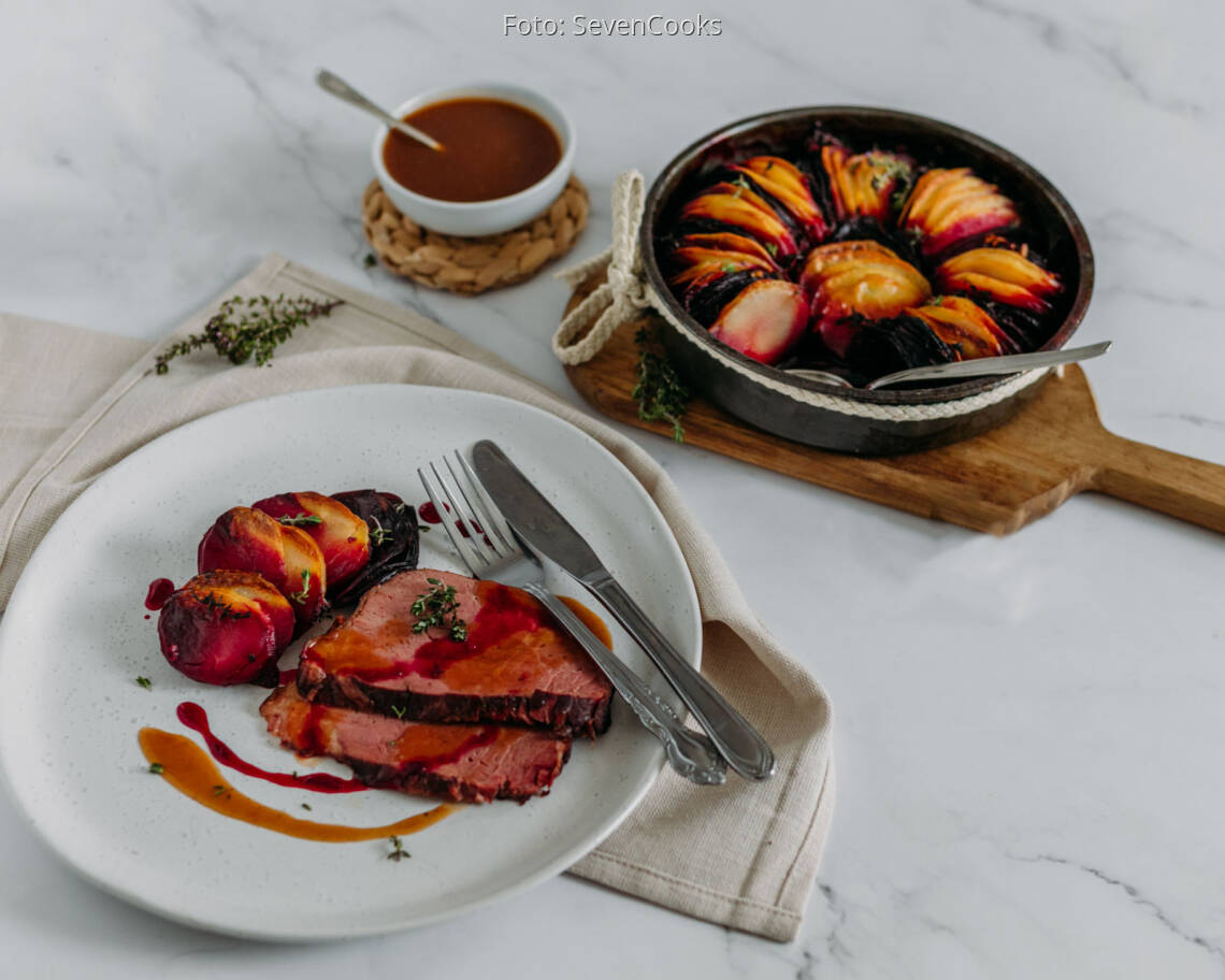 Flexitarisches_Rezept:_Rinderbraten_mit_Rote_Bete_Kartoffelgratin_1