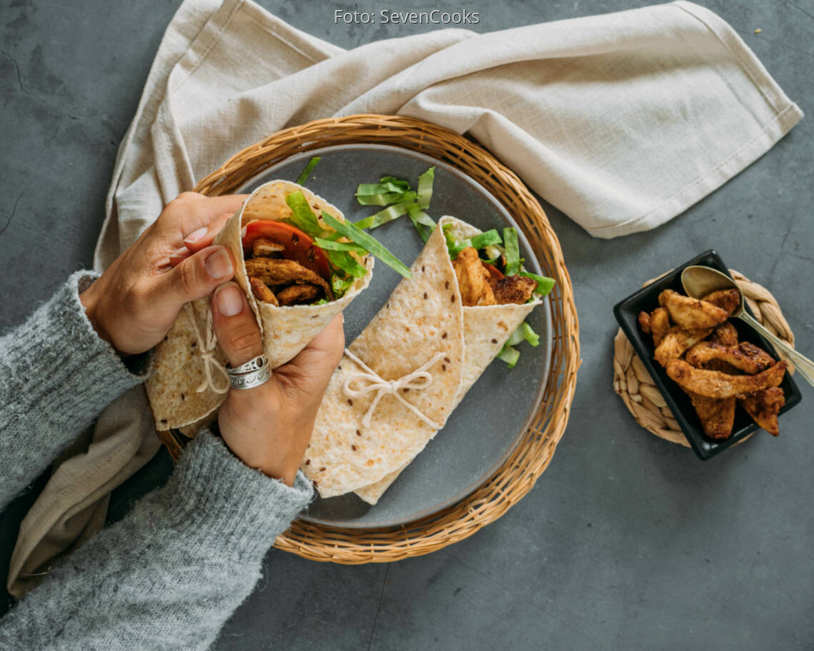Flexitarisches Rezept: Schawarma-Wrap mit Hühnchen 1