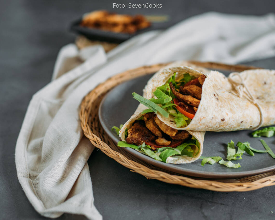 Flexitarisches Rezept: Schawarma-Wrap mit Hühnchen 3