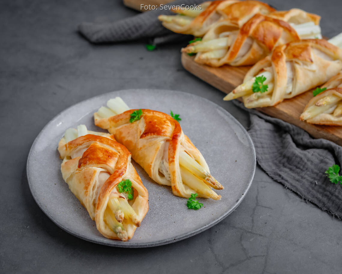 Flexitarisches Rezept: Spargel im Blätterteig 1