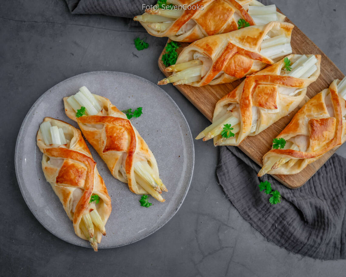 Flexitarisches Rezept: Spargel im Blätterteig 2