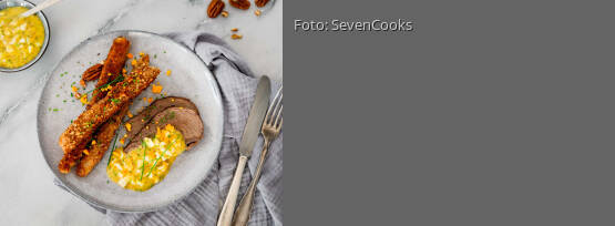 Rezeptbild für "Tafelspitz mit Knusperspargel und Schnittlauchvinaigrette"