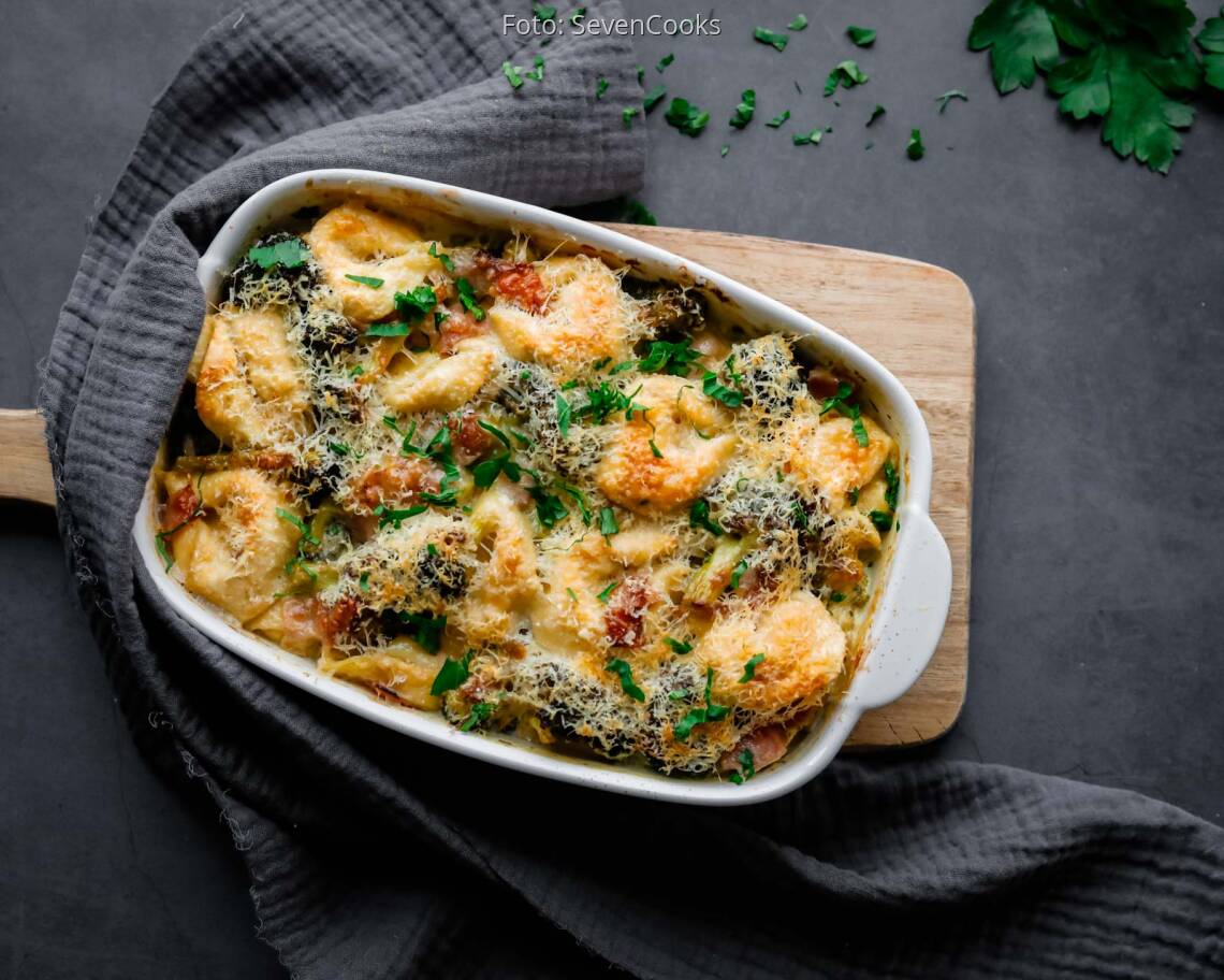 Flexitarisches Rezept: Tortellini-Brokkoli-Auflauf 1