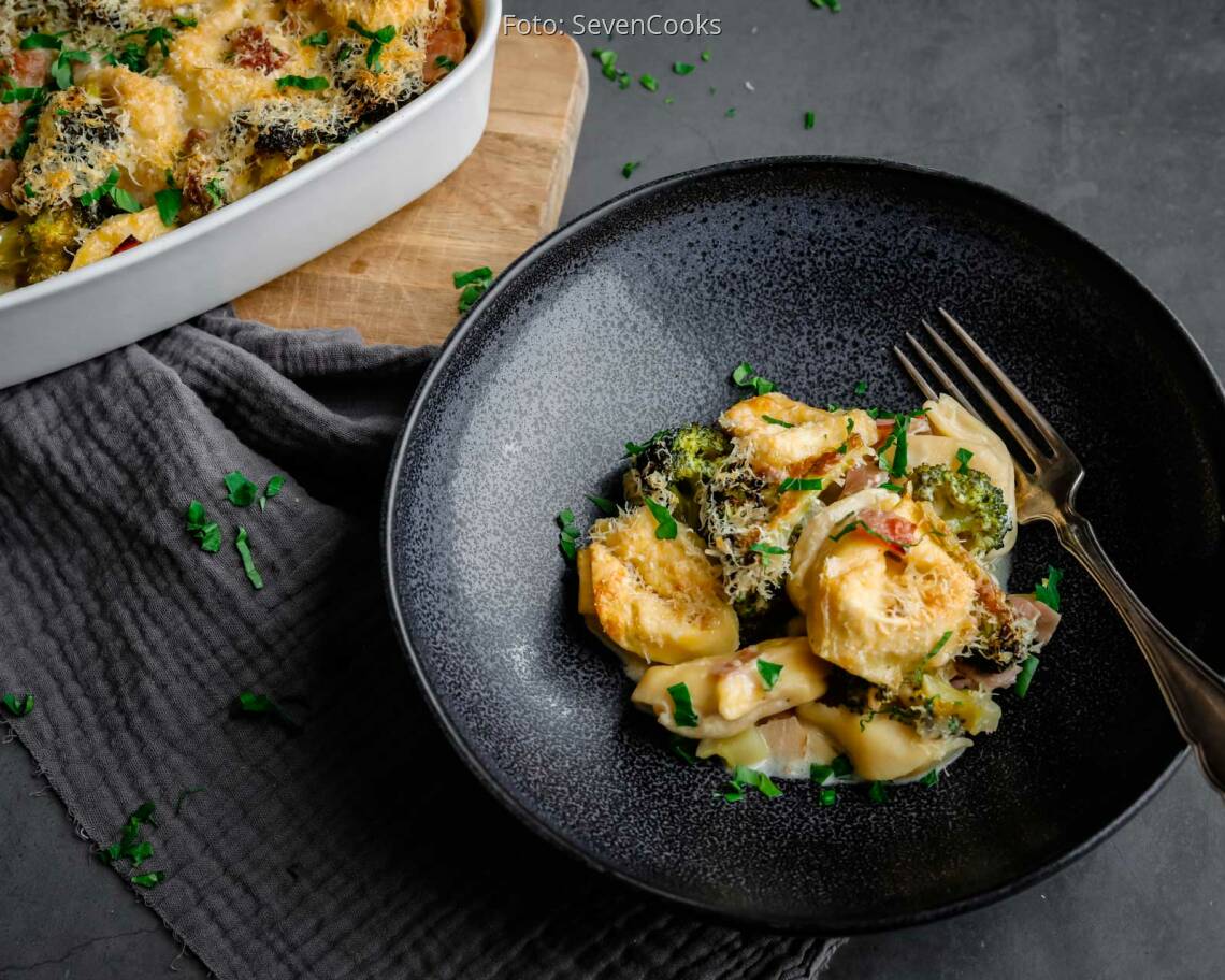 Flexitarisches Rezept: Tortellini-Brokkoli-Auflauf 3