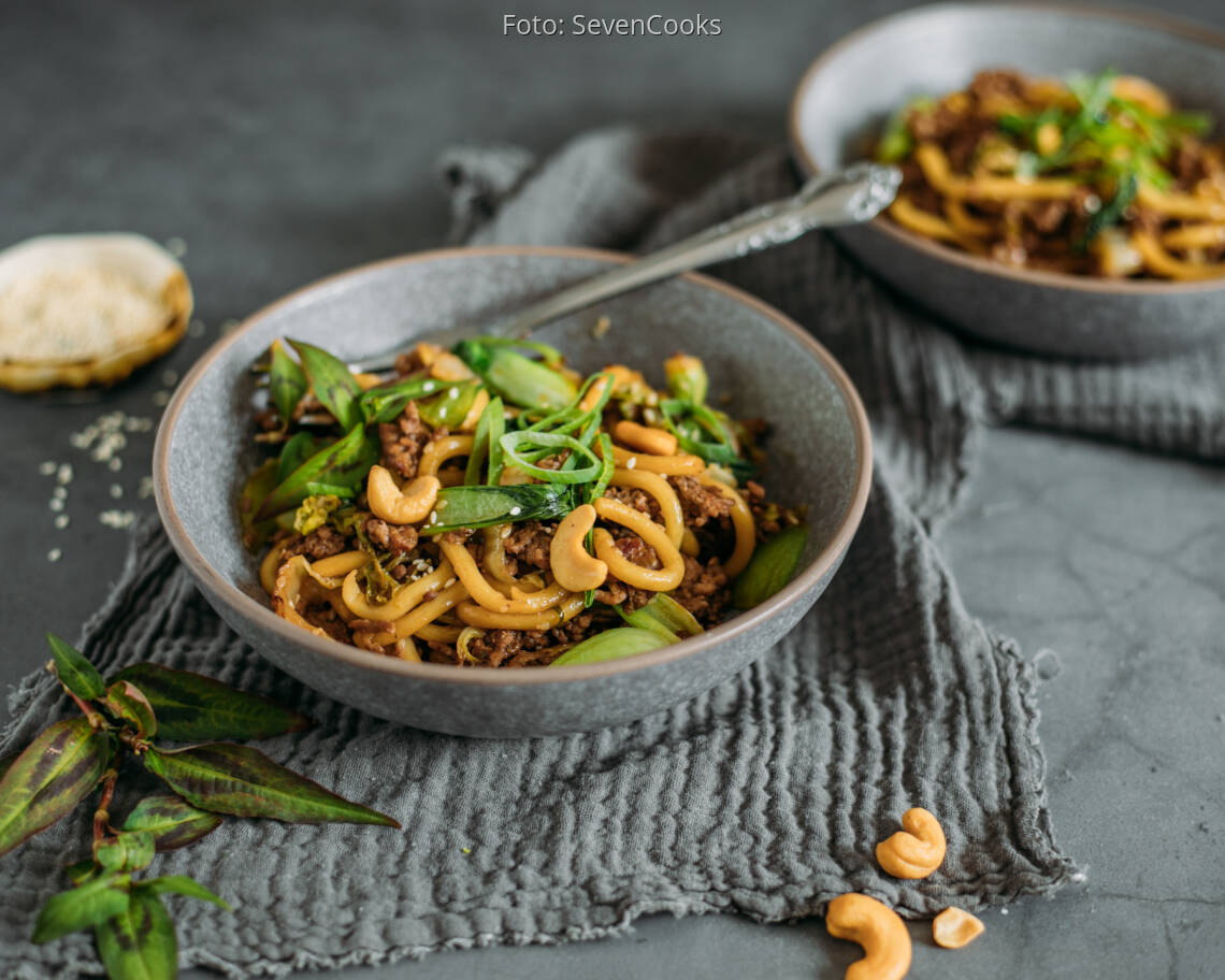 Flexitarisches Rezept: Udon-Beef-Bowl 1