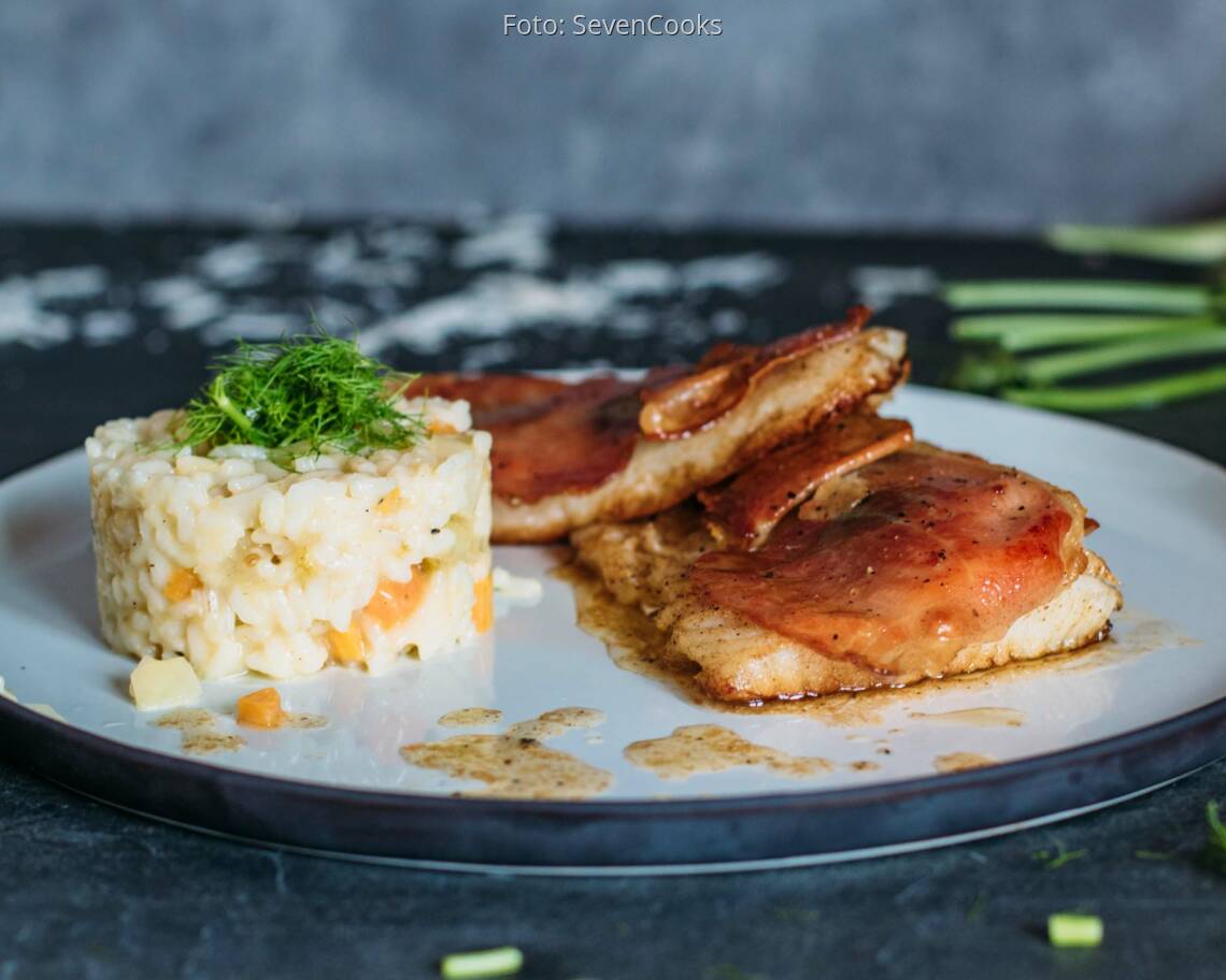 Flexitarisches Rezept: Zanderfilet Saltimbocca mit Fenchelrisotto_1