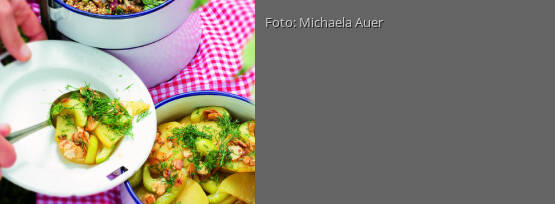 Rezeptbild für "Gebackene Gurken mit lauwarmem Kartoffel-Dill-Salat"