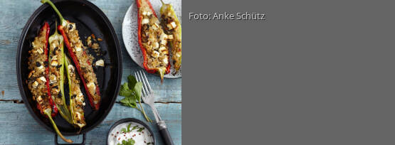 Rezeptbild für "Gefüllte Spitzpaprika mit Grünkern"