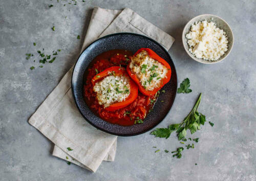 Gefüllte Paprika aus dem Corona-Kochplan.