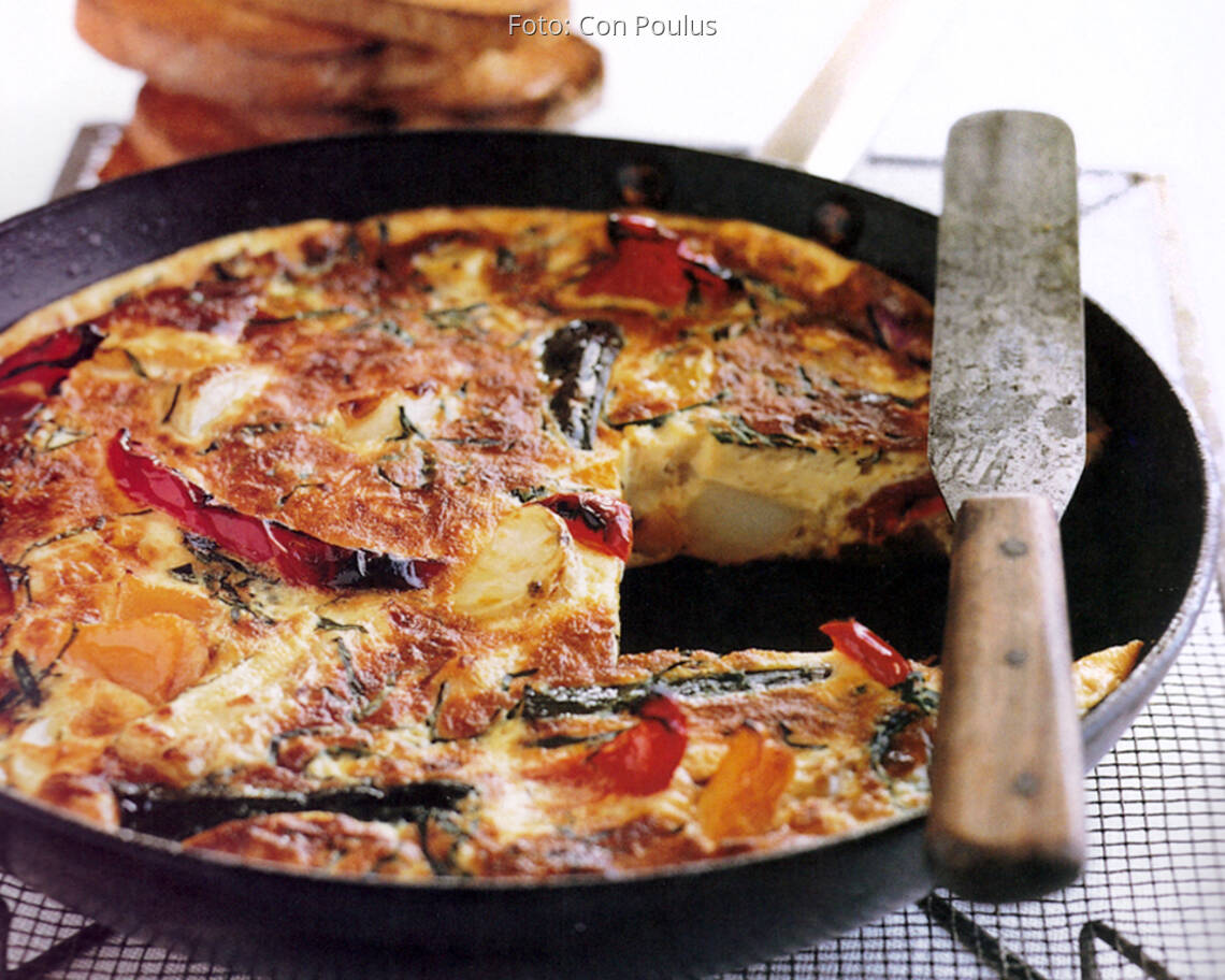 Gemüse Eier Frittata, Omelett aus dem Backofen