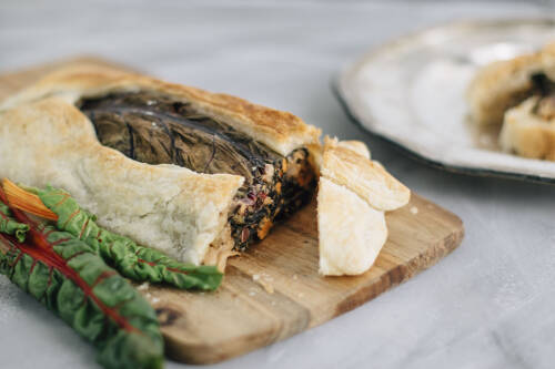 veganer Gemüsestrudel mit Blätterteig