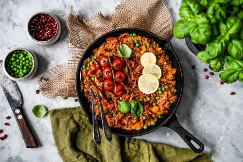 Leckere Gemüsepaella mit planted.pulled