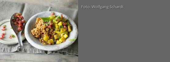 Rezeptbild für "Gewürzkartoffeln mit Linsen"