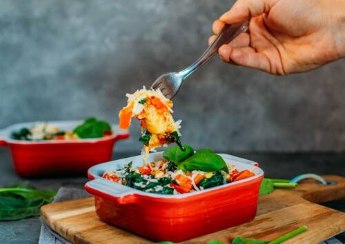 Leckeres Rezept in unter 30 Minuten: Gnocchi-Spinat-Auflauf.