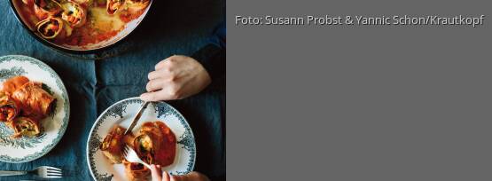 Rezeptbild für "Gratinierte Pfannkuchen mit Möhren und Lauch"