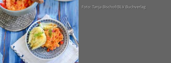 Rezeptbild für "Gratinierte Fenchelknolle an Paprika-Linsenmus"
