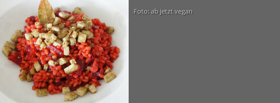 Rezeptbild für "Graupenrisotto mit Roter Bete und mariniertem Tofu"
