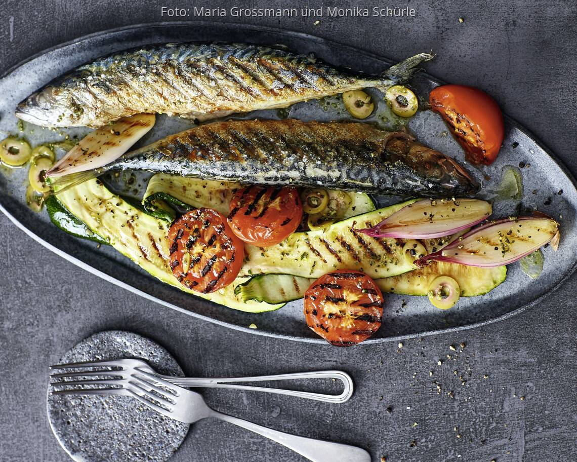 Grillmakrele mit mediterranem Gemüse