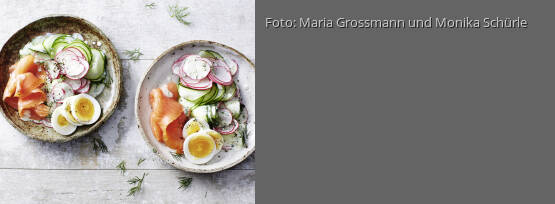 Rezeptbild für "Gurkensalat mit Lachs und Ei"