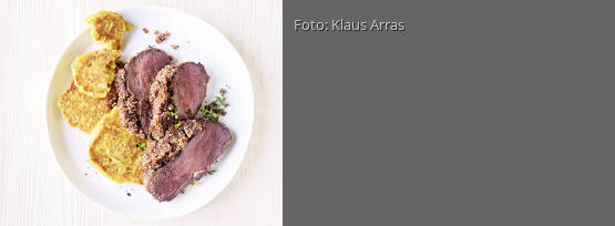 Rezeptbild für "Hirschrücken mit Nusskruste"
